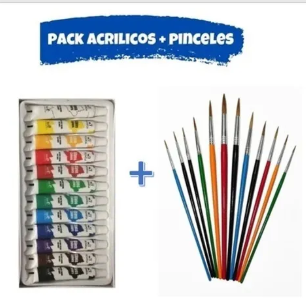 Set 12 Pinturas + Pinceles